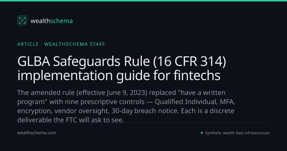 GLBA Safeguards Rule (16 CFR 314) implementation guide for fintechs ...