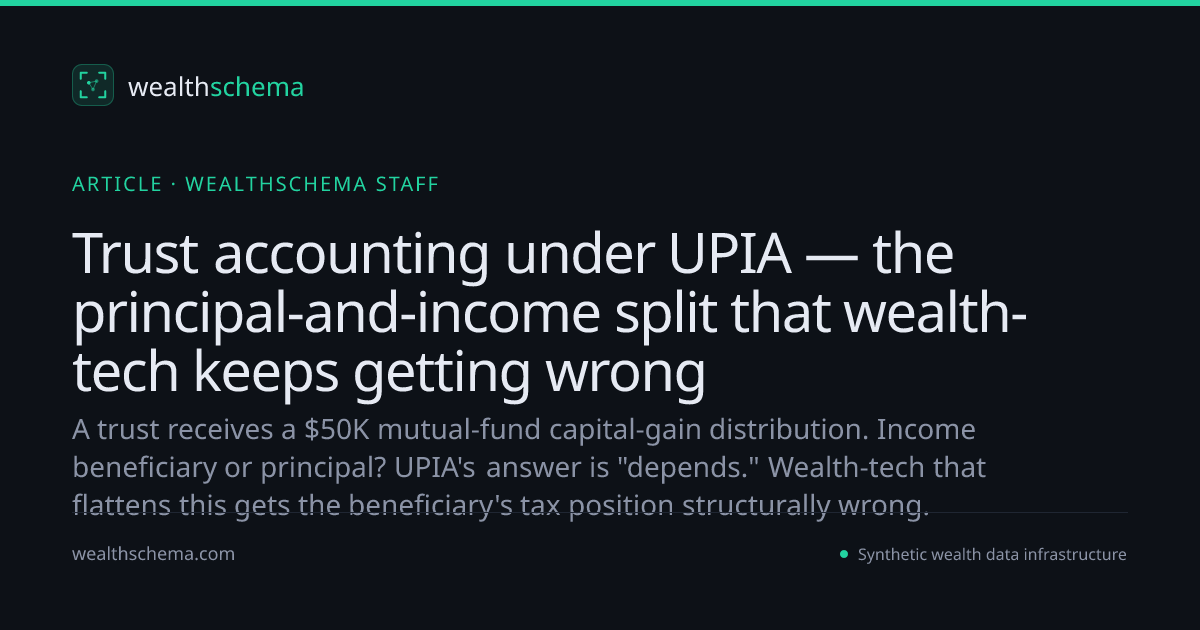 Trust accounting under UPIA — the principal-and-income split that ...