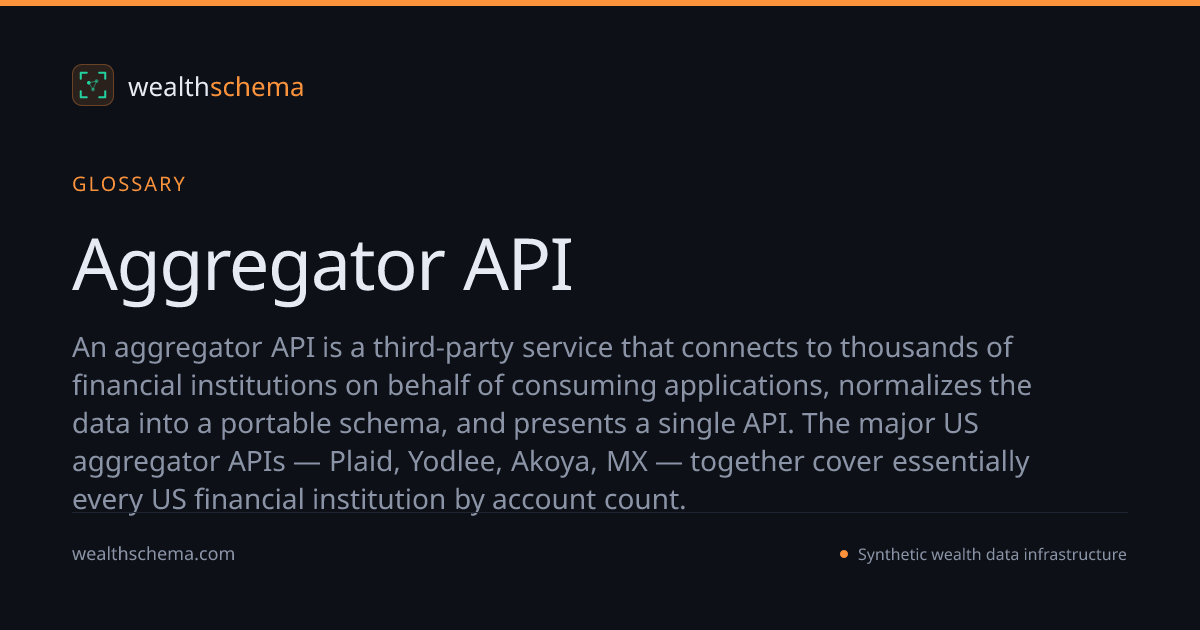 Aggregator API — Glossary | WealthSchema