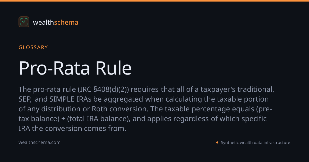Pro-Rata Rule — Glossary | WealthSchema
