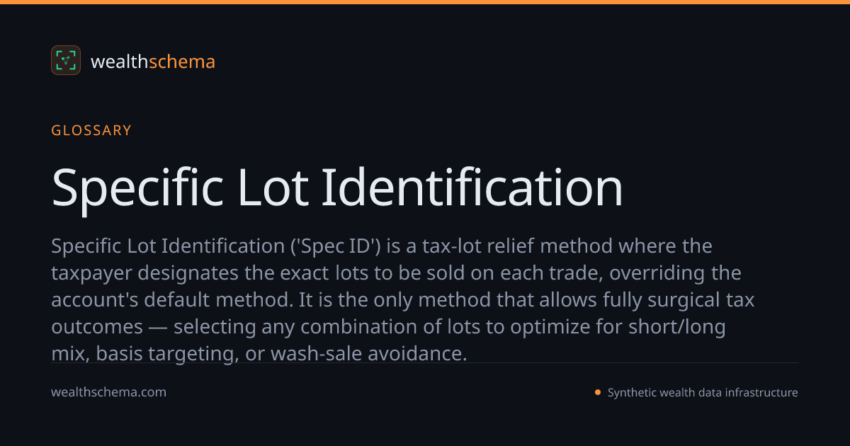 Specific Lot Identification — Glossary | WealthSchema