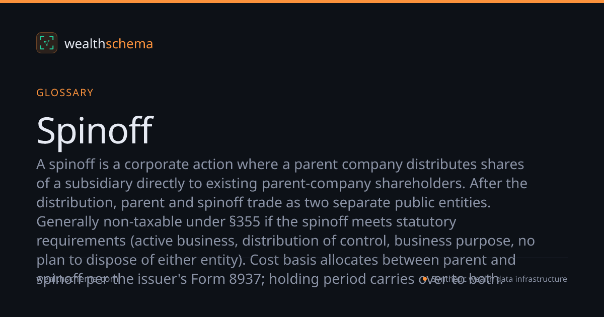 Spinoff — Glossary | WealthSchema
